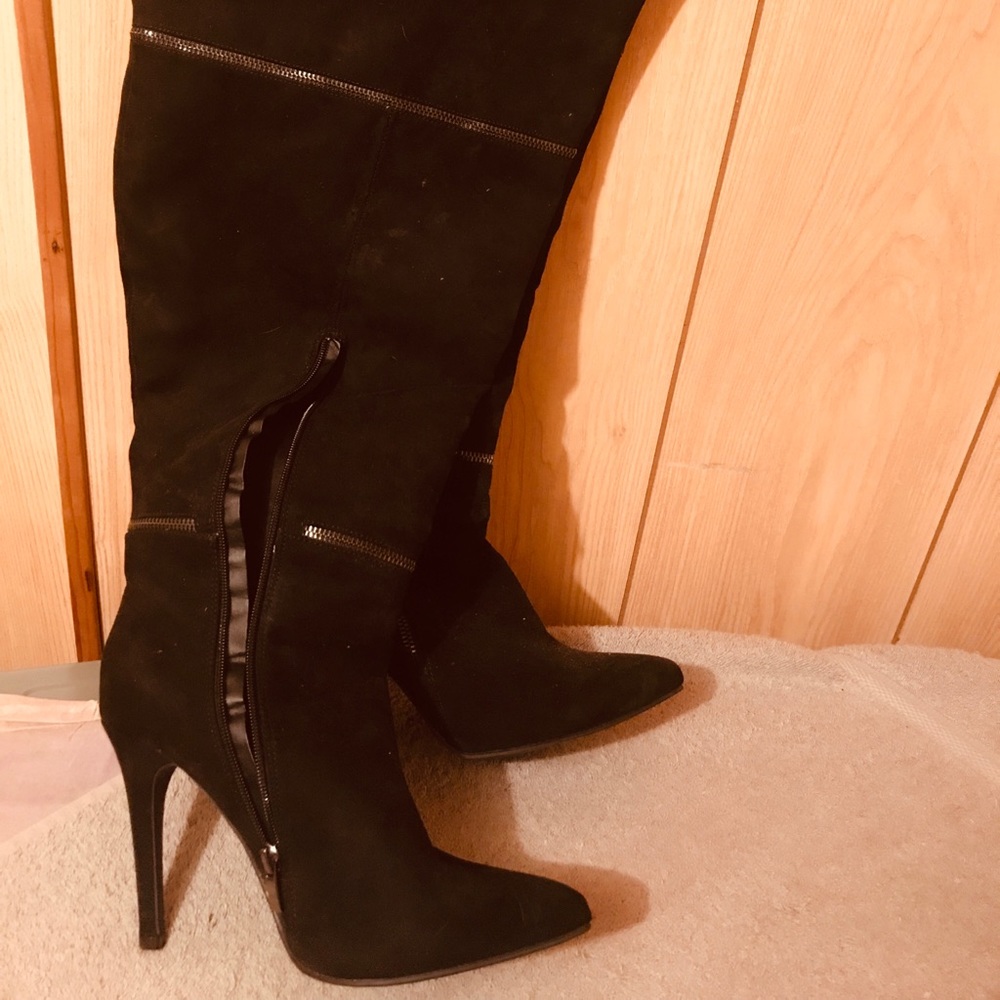 Thigh High Boots with Zippers